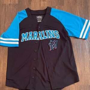 Black and Blue Marlins Jersey-Kids XL (14/16)